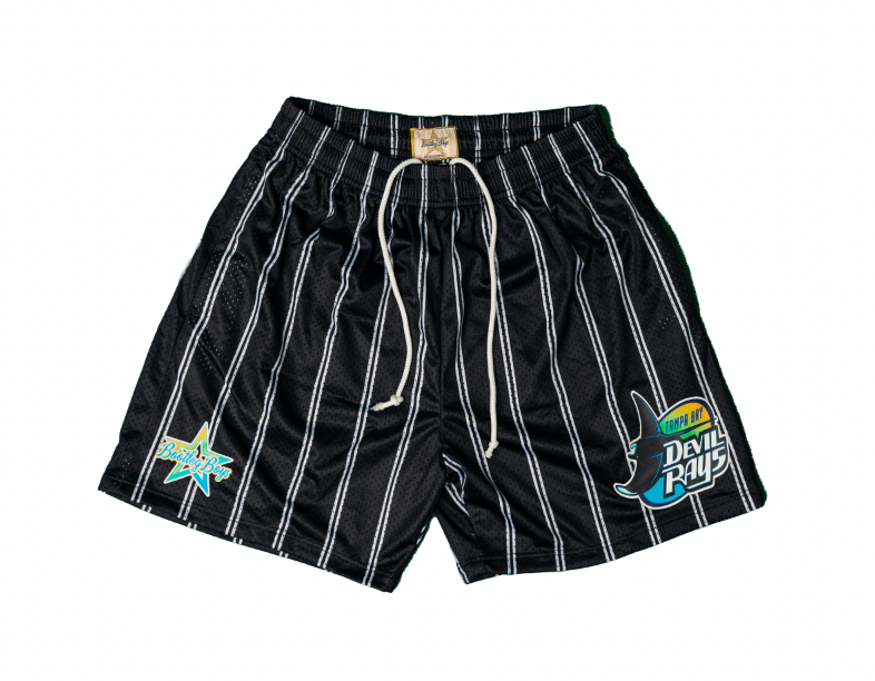 TAMPA BAY DEVIL RAYS PINSTRIPED MESH SHORT