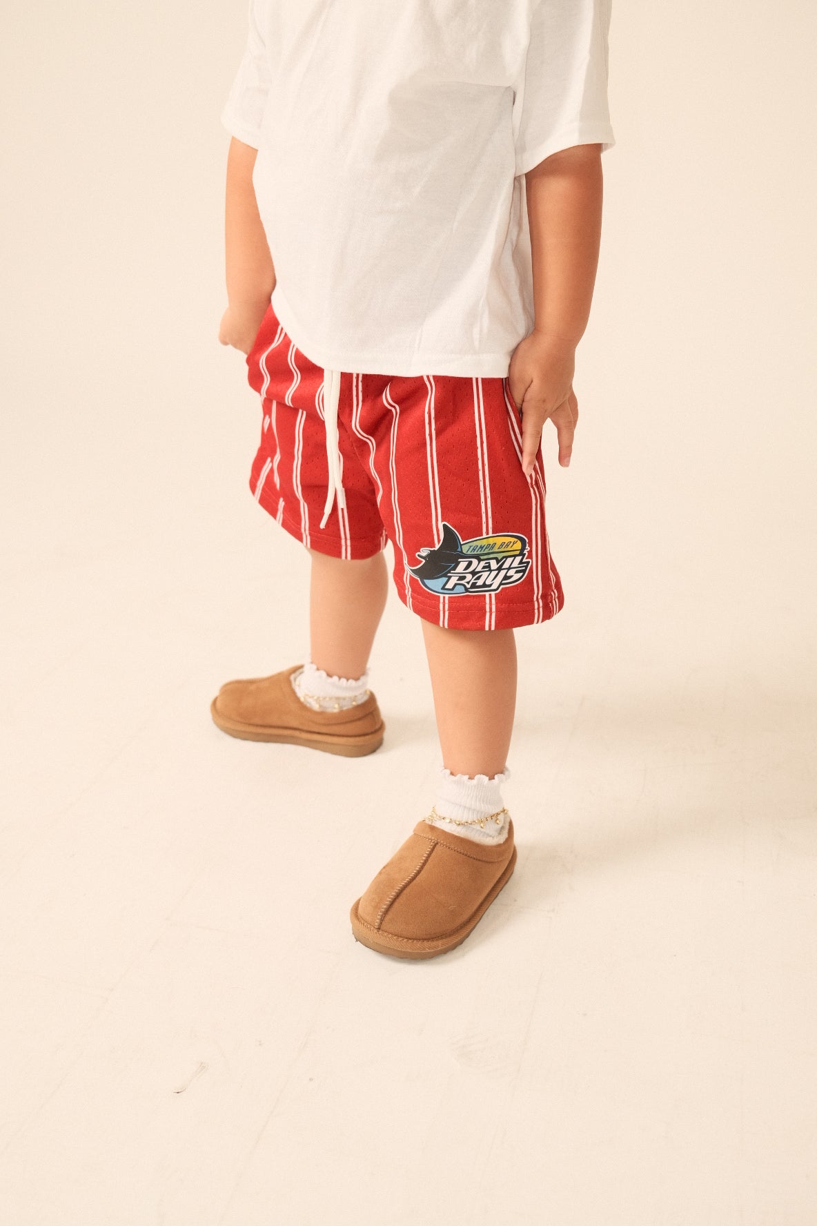 Devil Rays Pinstripe mesh shorts